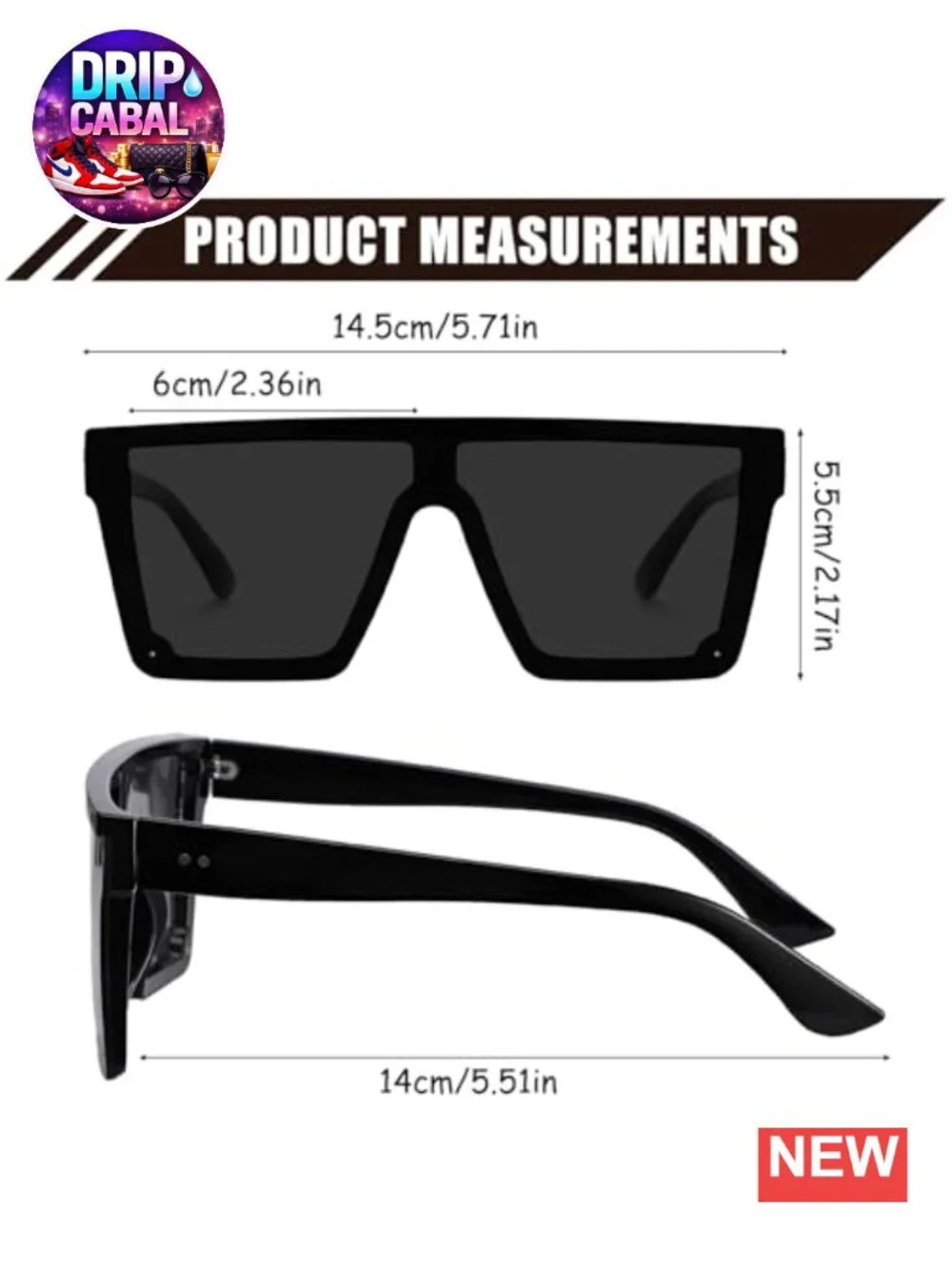 Square Oversized Sunglasses 4 Pairs UV400 Protection Lightweight Plastic